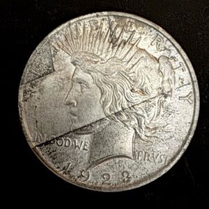 1923 Peace 90% Silver Dollar